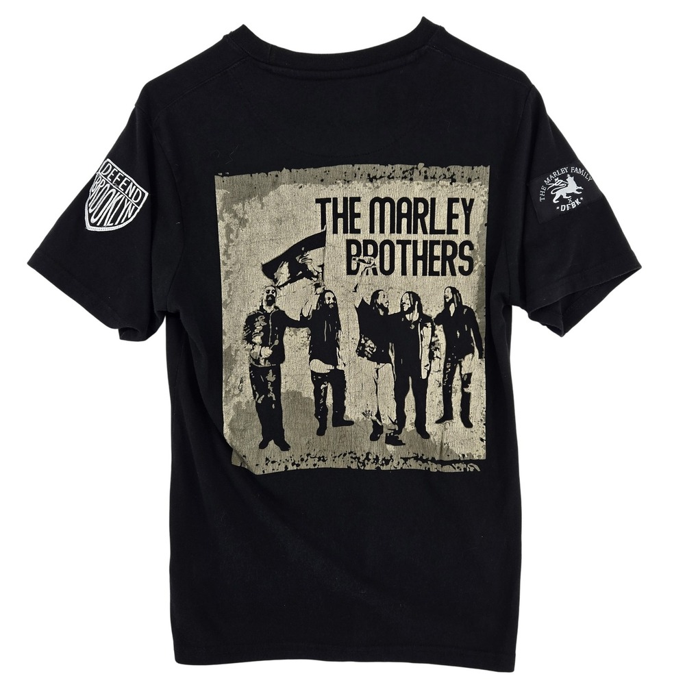 The Marley Brothers Shirt Mens Small Black Defend Brooklyn Reggae Graphic Tee